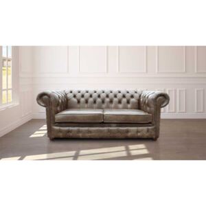 Chesterfield 2 Seater Old English Alga Leather Sofa Settee Bespoke In Classic Style