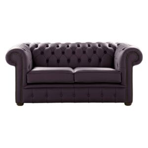 Chesterfield 2 Seater Shelly Amethyst Leather Sofa Settee Bespoke In Classic Style