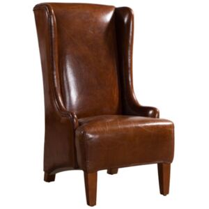 Vintage Deco Custom Made Armchair Distressed Real Leather