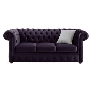 Chesterfield 3 Seater Malta Amethyst Purple Velvet Fabric Sofa In Classic Style