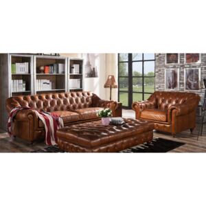Wellington Handmade Chesterfield Sofa Suite Vintage Distressed Real Leather
