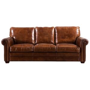 Boston Luxury Vintage 3 Seater Distressed Leather Sofa
