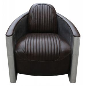 Aviator Pilot Chair In Vintage Tobacco Brown Distressed Real Leather