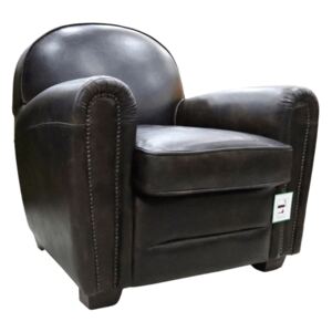 Vintage Handmade Club Chair Distressed Tobacco Brown Real Leather
