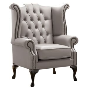 Chesterfield High Back Wing Chair Shelly Rocking Leather Bespoke In Queen Anne Style