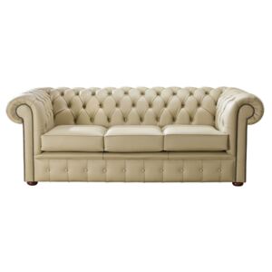 Chesterfield 3 Seater Shelly Somerset Stone Leather Sofa Bespoke In Classic Style