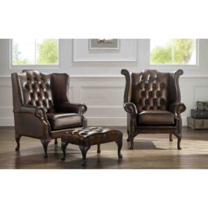 Beatrice And Carlton Wing Chairs With Footstool