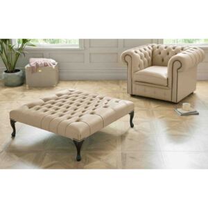 Chesterfield Club Chair With Footstool Shelly Leather