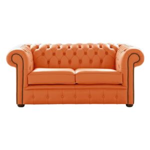Chesterfield 2 Seater Shelly Firestone Leather Sofa Settee Bespoke In Classic Style