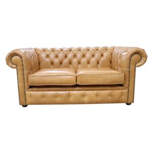 Chesterfield 2 Seater Old English Buckskin Leather Sofa Settee Bespoke In Classic Style