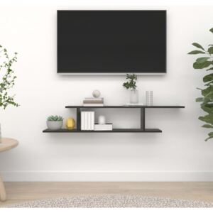 Wall-Mounted TV Shelf Black 125x18x23 cm Chipboard