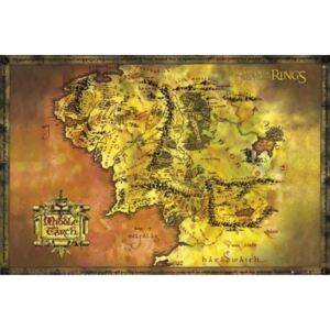 Poster The Lord Of The Rings - Middle Earth Map, (91.5 x 61 cm)