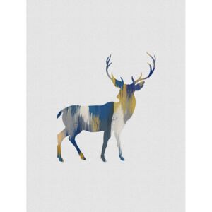 Illustration Blue & Yellow Deer, Orara Studio
