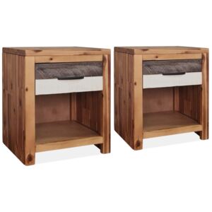 VidaXL Bedside Tables 2 pcs Solid Acacia Wood 40x30x48 cm
