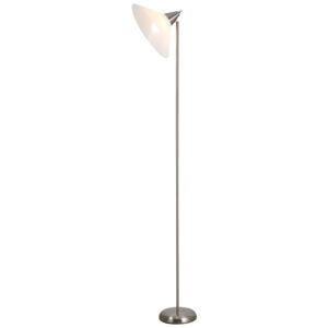 HOMCOM Detachable Floor Lamp Flexible Head Metal Base Adjustable Brightness Home Silver