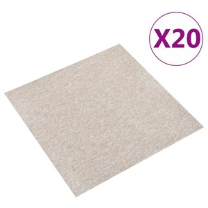 VidaXL Carpet Floor Tiles 20 pcs 5 m² 50x50 cm Light Beige