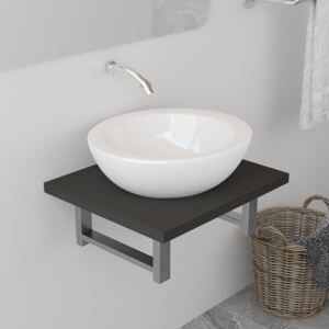 VidaXL Bathroom Wall Shelf for Basin Grey 40x40x16.3 cm