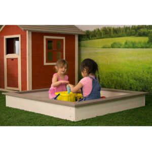 Sunny Wooden Sandpit 127x127 cm Brown and White C052.001.00