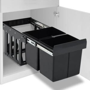 VidaXL Kitchen Cupboard Pull-out Recycled Dustbin Soft-Close 36 L