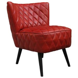 Cocktail Quilt Custom Made Chair Vintage Rouge Red Real Leather