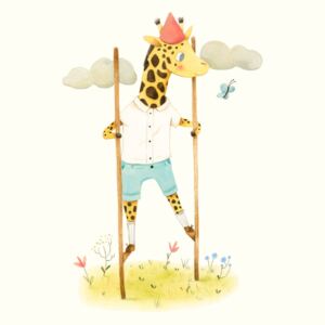 Illustration Giraffe on stilts, Judith Loske