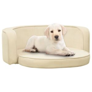 Foldable Dog Sofa Cream 73x67x26 cm Plush Washable Cushion