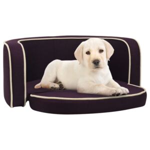 Foldable Dog Sofa Burgundy 76x71x30 cm Linen Washable Cushion