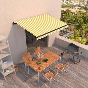 VidaXL Manual Retractable Awning 350x250 cm Yellow and White