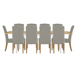 Westcott Extending Dining Table and 10 Alloway Chairs - Natural
