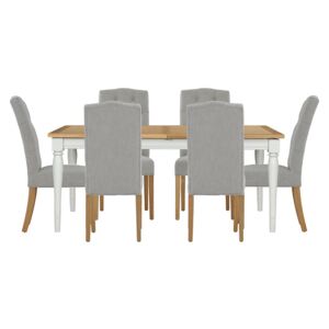 Westcott Extending Dining Table and 6 Alloway Chairs - Grey