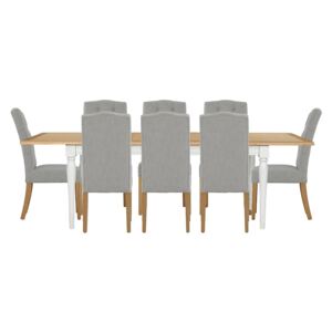 Westcott Extending Dining Table and 8 Alloway Chairs - Grey