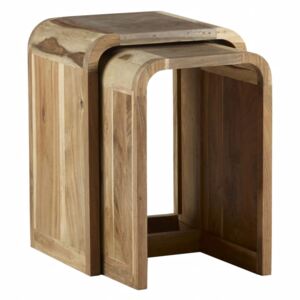 Verty Furniture Retro Nest of 2 Wooden Tables 55x35x40cm (HxDxW)