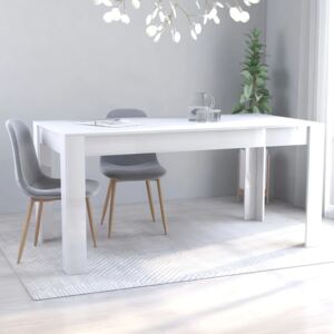 VidaXL Dining Table High Gloss White 160x80x76 cm Chipboard
