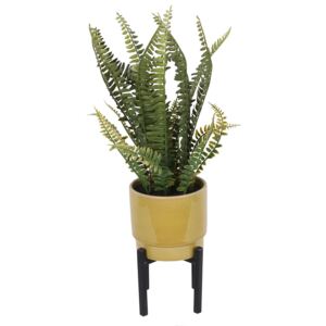 Artificial Fern in Ochre Pot with Stand