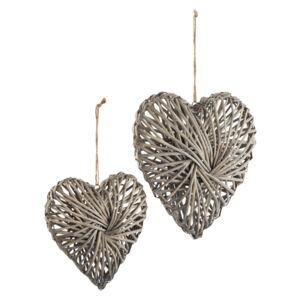 Country Living Wicker Hearts - Set of 2