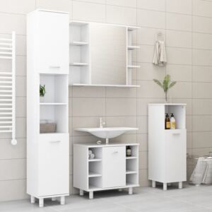 VidaXL 4 Piece Bathroom Furniture Set White Chipboard