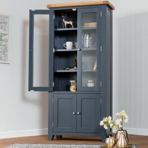 Hampshire Blue Painted Oak Display Cabinet
