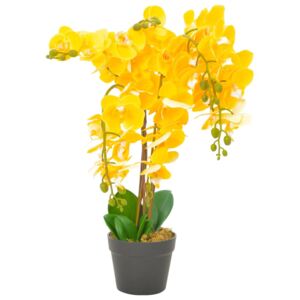 VidaXL Artificial Plant Orchid with Pot Yellow 60 cm