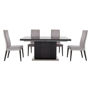 ALF - St Moritz Extending Table and 4 Fabric Upholstered Chairs - Grey