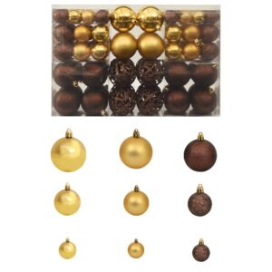 100 Piece Christmas Ball Set 6 cm Brown/Bronze/Gold