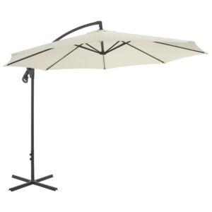 VidaXL Cantilever Umbrella with Steel Pole 300 cm Sand
