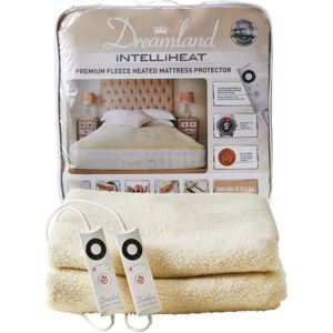 Dreamland Soft Fleece Fitted Mattress Protector with Dual Control - Double