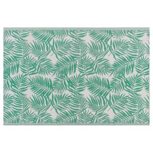 Outdoor Rug Mat Green Synthetic 160 x 230 cm Palm Leaf Floral Pattern Modern Balcony Patio Terrace Beliani
