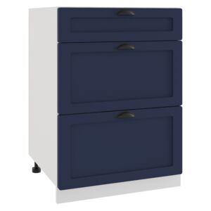 FURNITOP Lower Kitchen Cabinet ADELE D60 S/3 navy blue