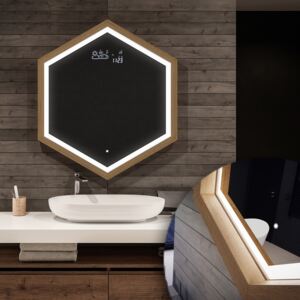LED Bathroom Mirror - Hexagon