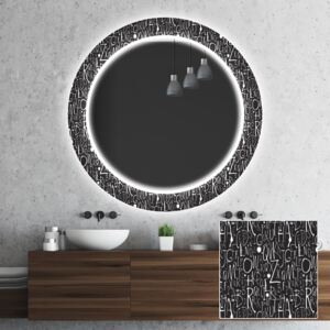 Round light up decorative mirror for the bathroom wall