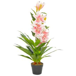VidaXL Artificial Plant Lily with Pot Pink 90 cm