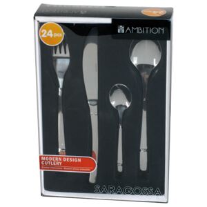 Stainless steel cutlery set Saragossa 24 pcs AMBITION