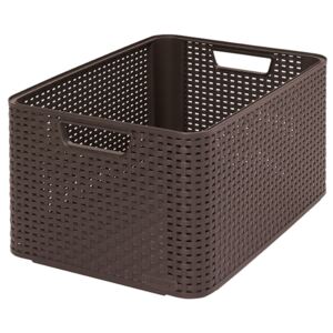 Storage basket Rattan Style L 43,6 x 32,6 x 23 cm (27979) dark brown CURVER