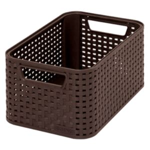 Storage basket Rattan Style S 28,5 x 19,4 x 13 cm dark brown CURVER